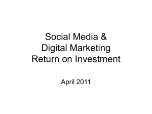 Social Media & Digital Marketing Return on Investment