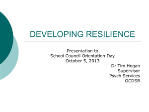 DEVELOPING RESILIENCE
