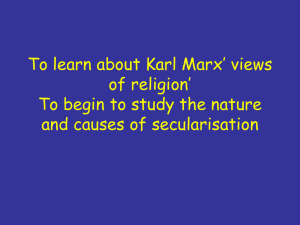 To learn about karl Marx` views of religion` To begin to study the