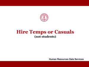 Hire Temps or Casuals - HR Operations and Systems