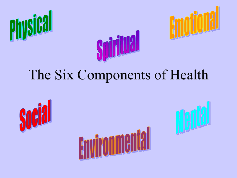 The Six Components Of Health