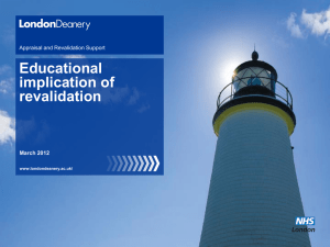 Educational Implications of Revalidation (Jan 2013)