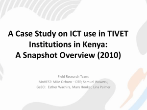 A Case Study on ICT use in TIVET Institutions in Kenya