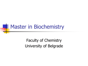 Master in Biochemistry - University of Belgrade