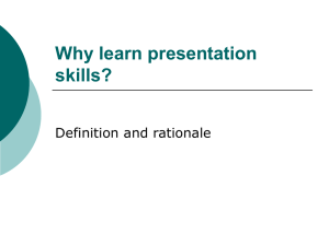 Why learn presentation skills?