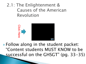 2.1 Enlightenment and Causes of the American Revolution
