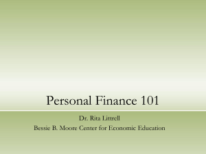 Personal Finance 101 - Bessie B. Moore Center for Economic