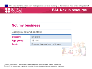 Background and context - EAL Nexus