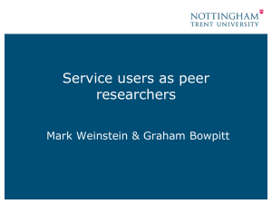 Service users as peer research interviewers