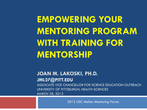 Transitioning from Mentee to Mentor