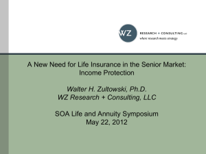 A New Need for Life Insurance in the Senior Market: Income Protection
