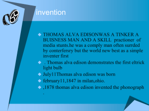 Biography of Tomas Edison
