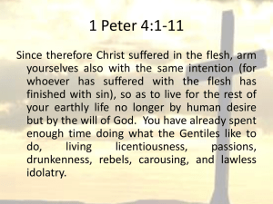 1 Peter 4:1-11 - The Reformed Church of Willow Grove