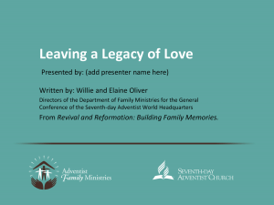Leaving a Legacy - Seventh-day Adventist Church in the UK & Ireland