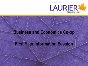 Business and Economics Co-op First Year