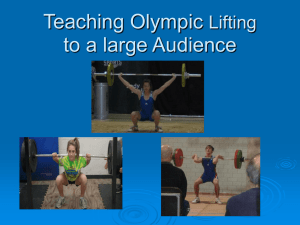 Teaching Olympic Lifting to a large Audience