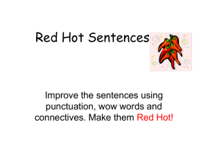 Red Hot Sentences - Morton Writing Interventions