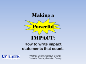 PPT on Writing Impact Statments Using Camp Evaluation Data