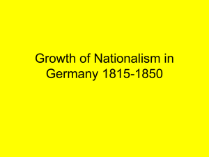 Growth of Nationalism in Germany 1815-1850