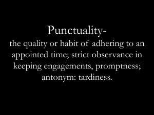 Punctuality - centralcocgtown.org