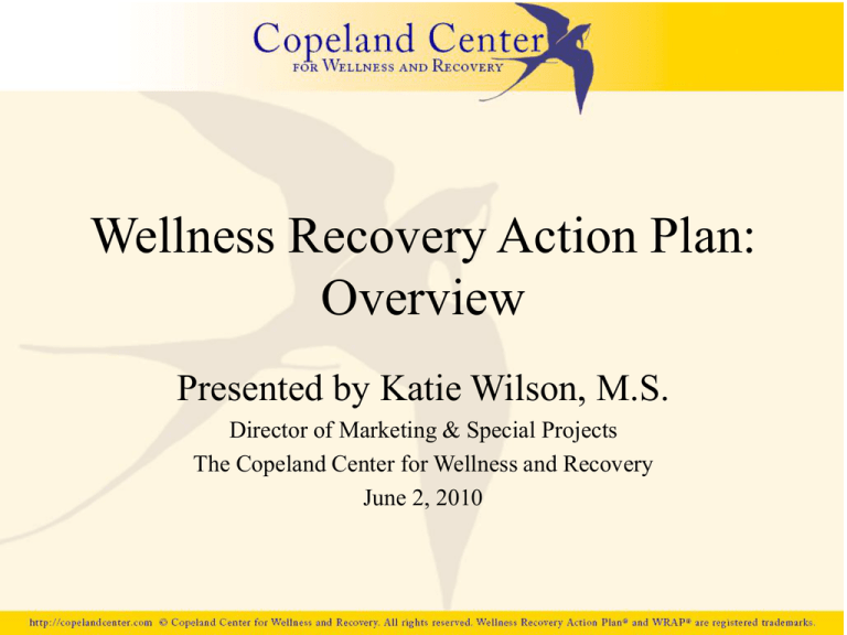 Wellness Recovery Action Plan Overview