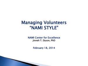 Managing Volunteers "NAMI Style"