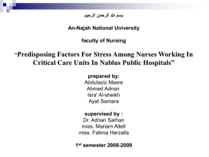 Predisposing Factors For Stress Among Nurses Working In Critical