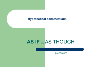 Hypothetical constructions AS IF