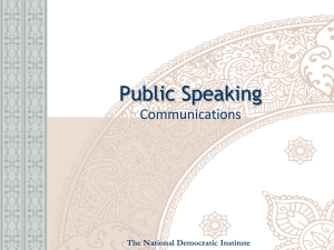 Public Speaking - National Democratic Institute