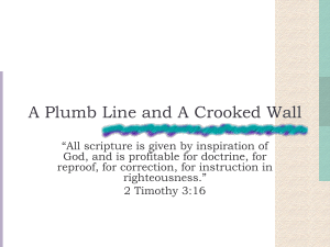 A Plumb Line and A Crooked Wall