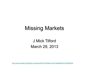 Missing Markets - Department of Economics