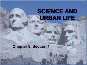 Chap 8, Sect 1 Science and Urban Life