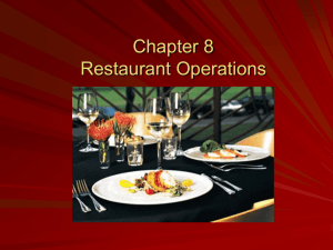 Chapter 8 Restaurant Operations