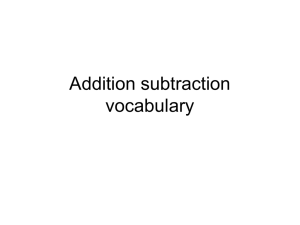Addition subtraction vocabulary - Georgeham C of E Primary School