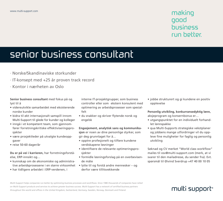 Senior Business Consultant