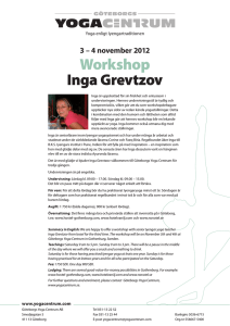 Workshop Inga Grevtzov - Göteborgs Yoga Centrum