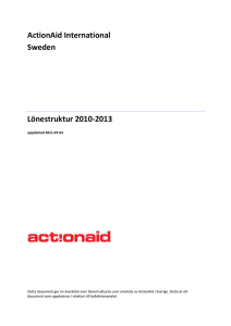 ActionAid International Sweden Lönestruktur 2010-2013