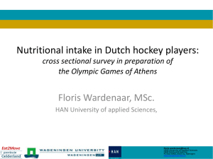 Nutritional intake of Field Hockey players FIH