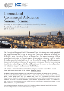 International Commercial Arbitration Summer Seminar