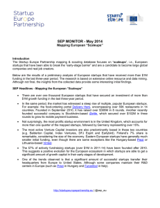 SEP MONITOR - May 2014 - Startup Europe Partnership