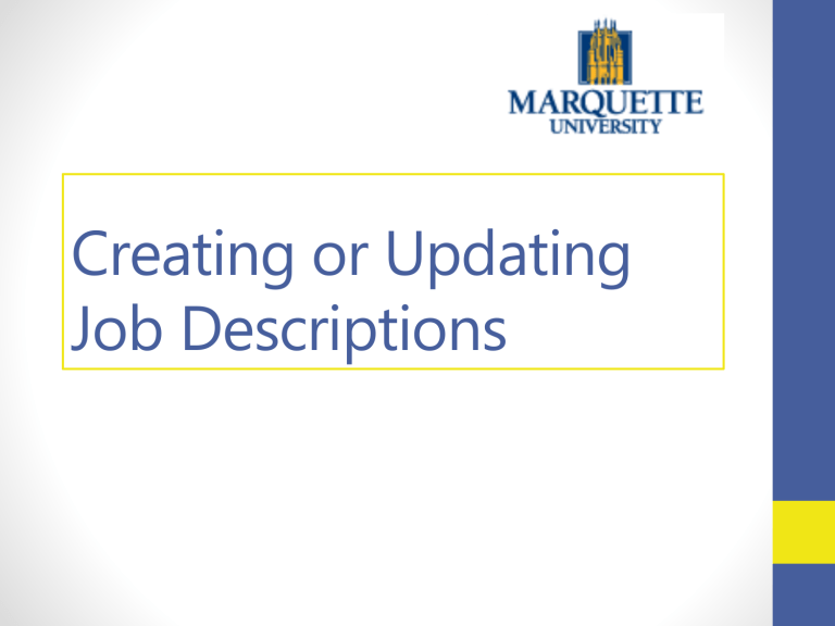 Creating Or Updating Job Descriptions