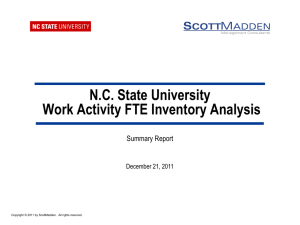 ScottMadden NC State University Work Activity FTE Inventory Analysis