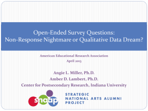 Open-Ended Survey Questions - SNAAP