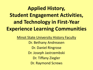 Applied History, Student Engagement Activities, and Technology in