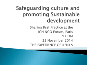 Safeguarding culture and promoting Sustainable