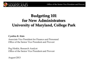 Budget2013 - University of Maryland