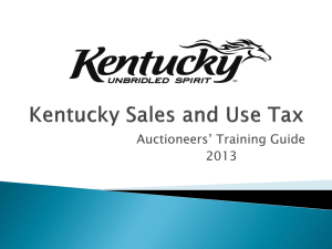 Sales Tax - Kentucky Auctioneers Association