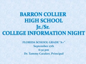 College Night PowerPoint - Barron Collier High School