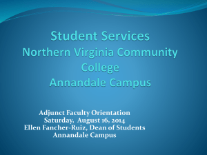 Adjunct Orientation Student Services Fall 2014