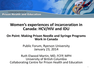 Women`s experiences of incarceration in Canada
